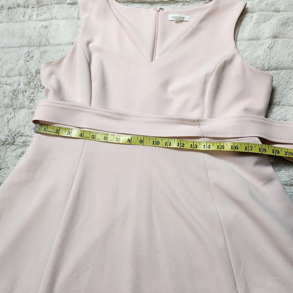 Size 16 Dress A-Line V-neck Sleeveless Belt Pockets Pink color CALVIN KLEIN #48 - Picture 11 of 16